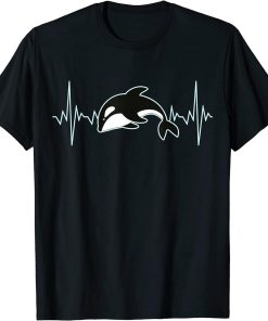 Funny Pun Orca Whale Heartbeat ECG Design T-Shirt