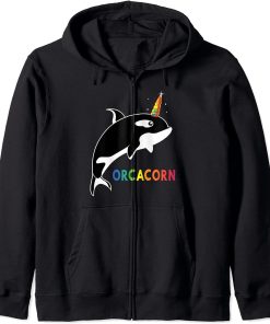 Unicorn Orca killer Whale funny Wild Orcinus T-shirt Zip Hoodie