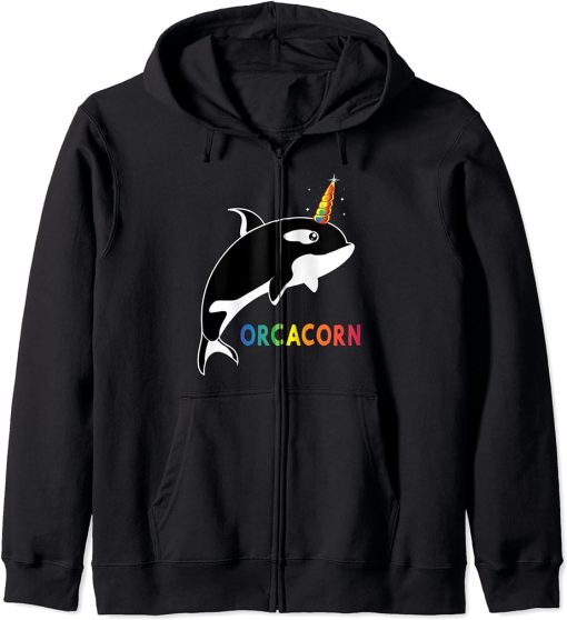 Unicorn Orca killer Whale funny Wild Orcinus T-shirt Zip Hoodie