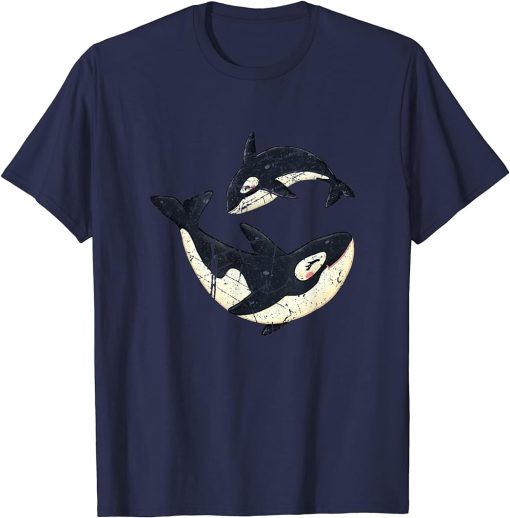 Happy Orcas Whale Sea Ocean Animal Cute Orca Lover T-Shirt