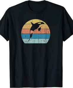 Orca Killer Whale Dolphin Retro Vintage Sunset Orca Whale T-Shirt