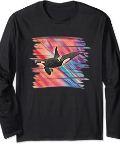 Orca Motif Whale Ocean Predator Design Orcas Long Sleeve T-Shirt