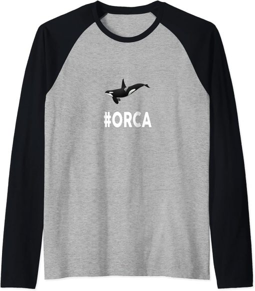 Hashtag ORCA T-Shirt Funny #ORCA Raglan Baseball Tee