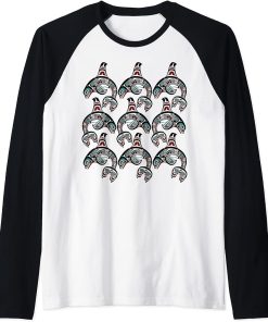 Orca Killer Whale Indigenous People Alaska Native American Raglan Baseball Tee