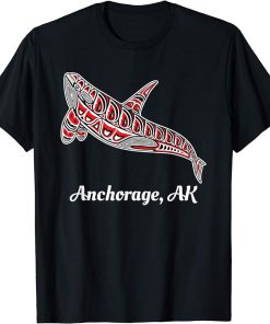 Native American Anchorage, Alaska Upward Orca Killer Whale T-Shirt